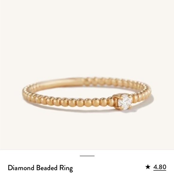 Mejuri Jewelry - Mejuri Diamond Beaded Ring 14K Yellow Gold Size 5
